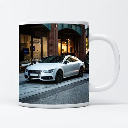 White Audi A7 Parked City Street