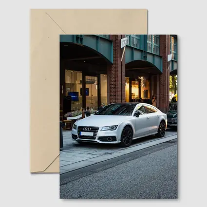 White Audi A7 Parked City Street