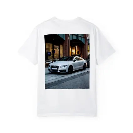 White Audi A7 Parked City Street
