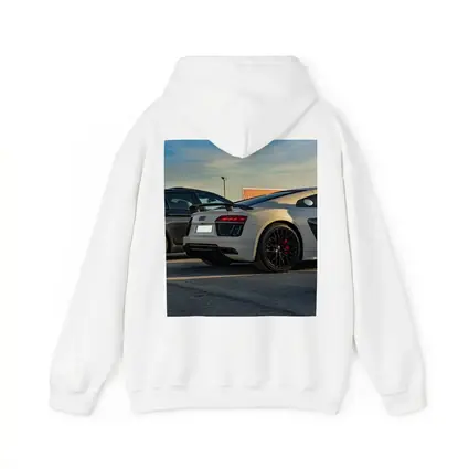 Audi R8 Silver Supercar Rear Parking Lot