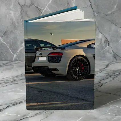 Audi R8 Silver Supercar Rear Parking Lot