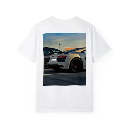 Audi R8 Silver Supercar Rear Parking Lot