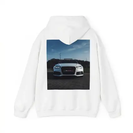 Audi RS6 White Front View Cloudy Sky