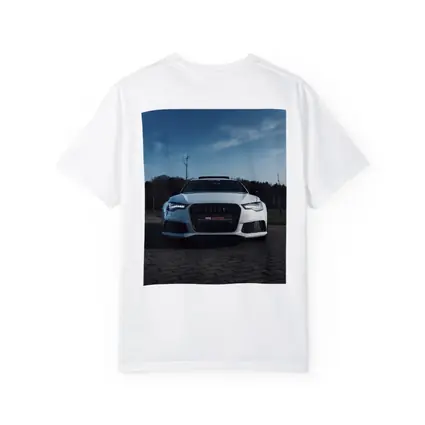 Audi RS6 White Front View Cloudy Sky