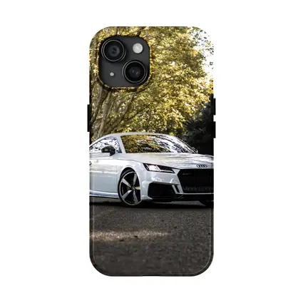 Audi TT RS White Coupe Forest Road