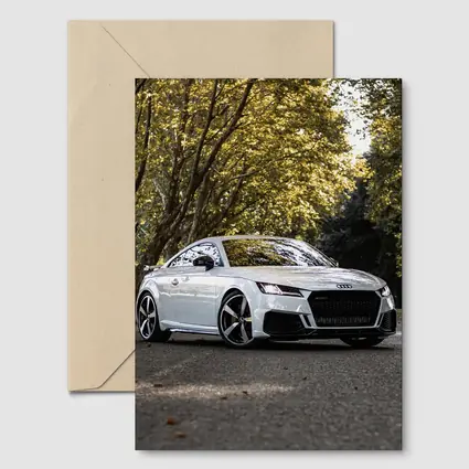 Audi TT RS White Coupe Forest Road