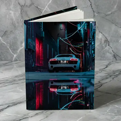 Audi R8 Rear Neon Lit Dark Alley