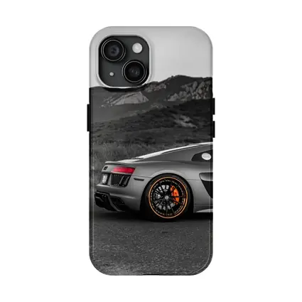 Audi R8 Silver Supercar Mountain Background