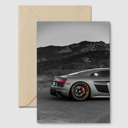 Audi R8 Silver Supercar Mountain Background