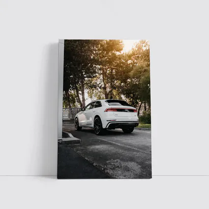 Audi Q8 White SUV Parked Outdoors