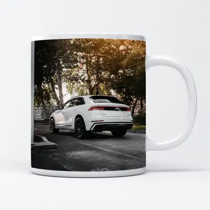 Audi Q8 White SUV Parked Outdoors