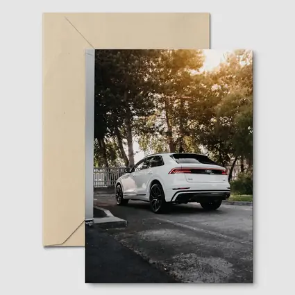 Audi Q8 White SUV Parked Outdoors