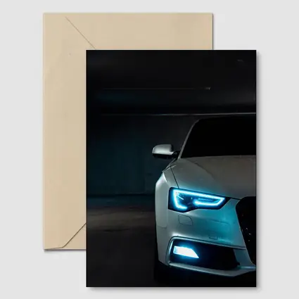 Audi A5 Front Lights Dark Garage Night