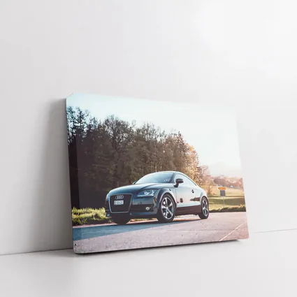 Audi TT Black Coupe Country Road Setting
