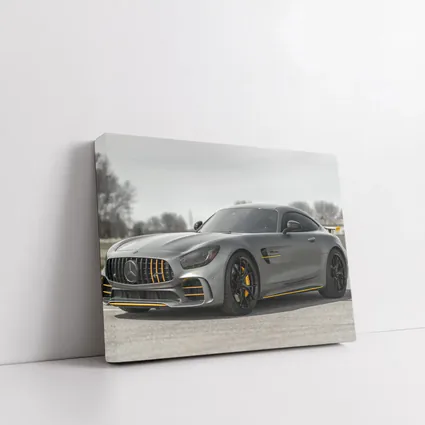 Mercedes AMG GT Gray Supercar on Track