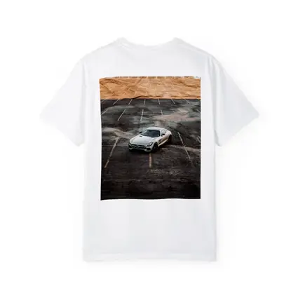 Mercedes AMG GT Silver Empty Parking Lot