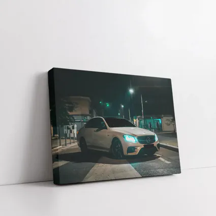 Mercedes E Class White Night City Street
