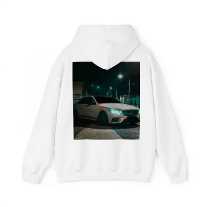 Mercedes E Class White Night City Street