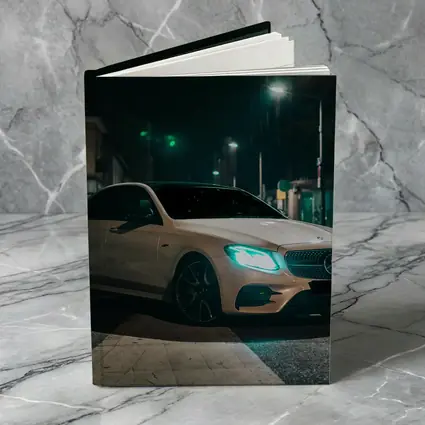 Mercedes E Class White Night City Street