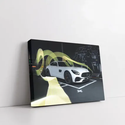 Mercedes AMG GT White Supercar Studio Display