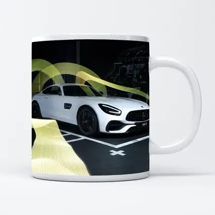 Mercedes AMG GT White Supercar Studio Display
