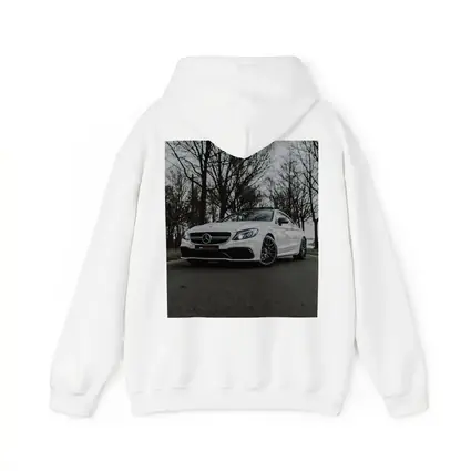 Mercedes AMG C63 White Road Trees