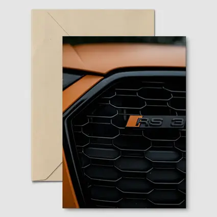 Audi RS3 Black Grille Close Up Orange