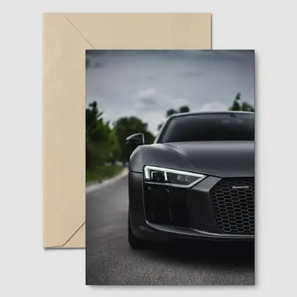 Audi R8 Matte Black Front Close Up