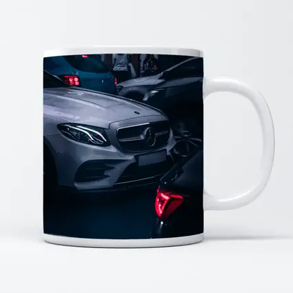 Mercedes E Class Silver Car Dark Street