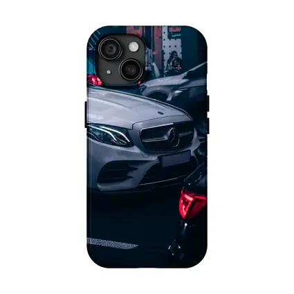 Mercedes E Class Silver Car Dark Street