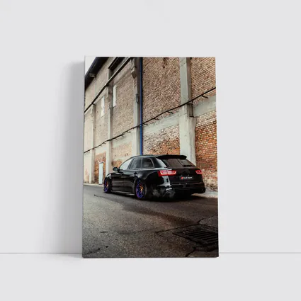 Audi RS6 Black Wagon Urban Street Scene
