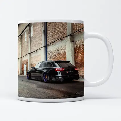 Audi RS6 Black Wagon Urban Street Scene