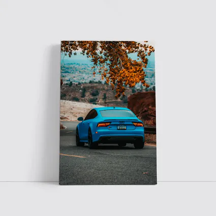 Audi RS7 Blue Matte Mountain Road Shot