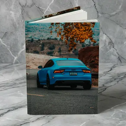 Audi RS7 Blue Matte Mountain Road Shot