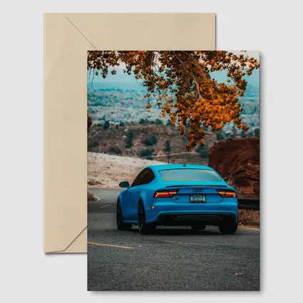 Audi RS7 Blue Matte Mountain Road Shot