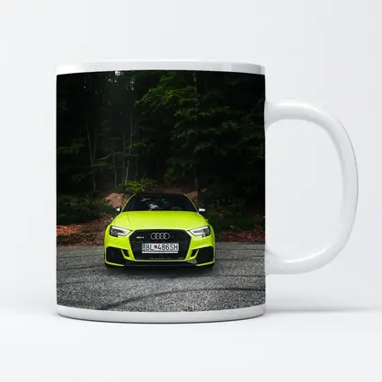 Audi RS3 Neon Green Front Forest Road