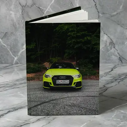 Audi RS3 Neon Green Front Forest Road