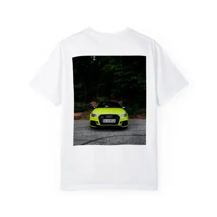 Audi RS3 Neon Green Front Forest Road