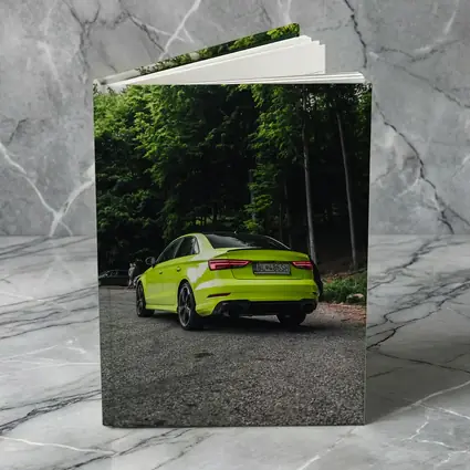 Audi RS3 Lime Green Forest Road Shot