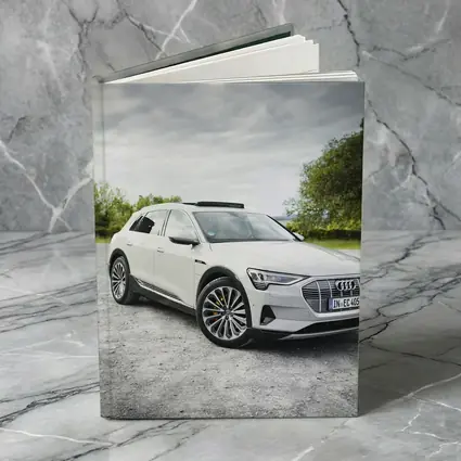 Audi E-Tron White SUV Cloudy Outdoor Setting