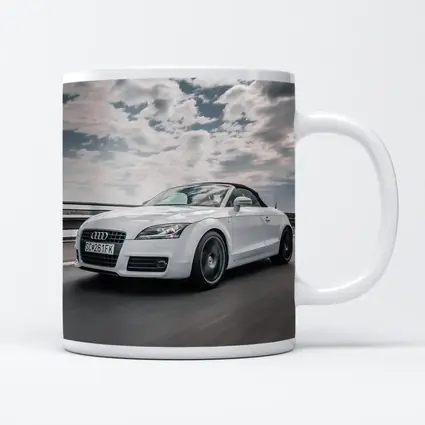Audi TT Roadster White On Open Road