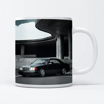 Black Mercedes W124 Coupe Urban Parking Structure