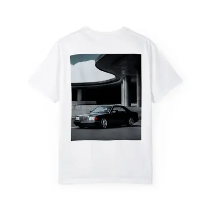 Black Mercedes W124 Coupe Urban Parking Structure