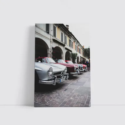 Mercedes Classic Cars Lined Up Italian Street