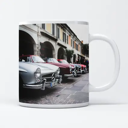 Mercedes Classic Cars Lined Up Italian Street