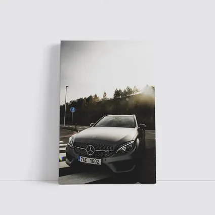 Mercedes C Class AMG Parked Sunlit Road
