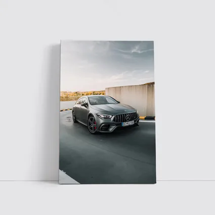 Mercedes AMG CLA Gray Street Concrete Wall