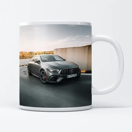 Mercedes AMG CLA Gray Street Concrete Wall
