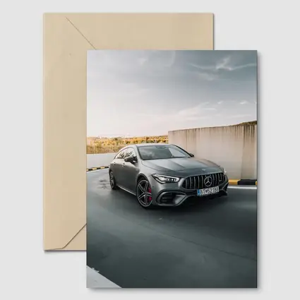 Mercedes AMG CLA Gray Street Concrete Wall