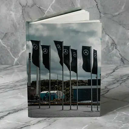Mercedes Flags Row Cloudy Industrial Sky